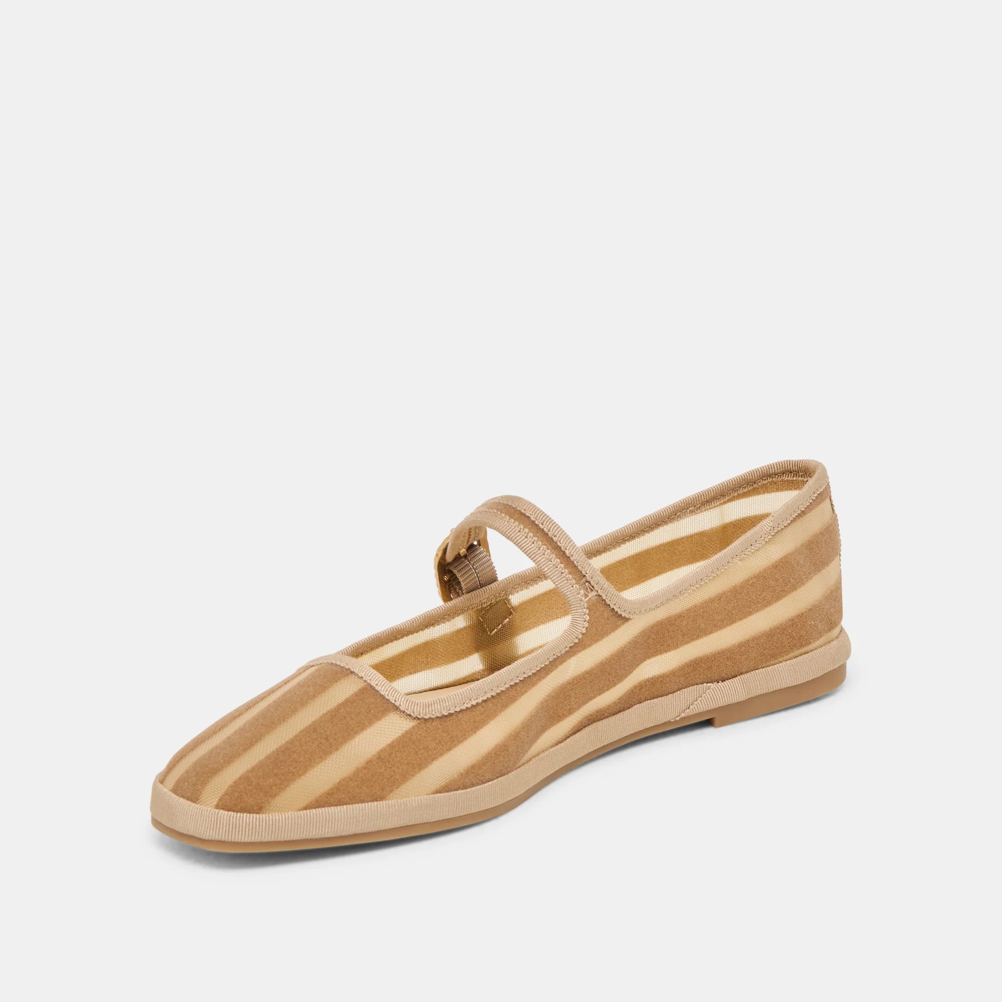 Dolce Vita Tameka Ballet Flats - Tan Stripe Mesh