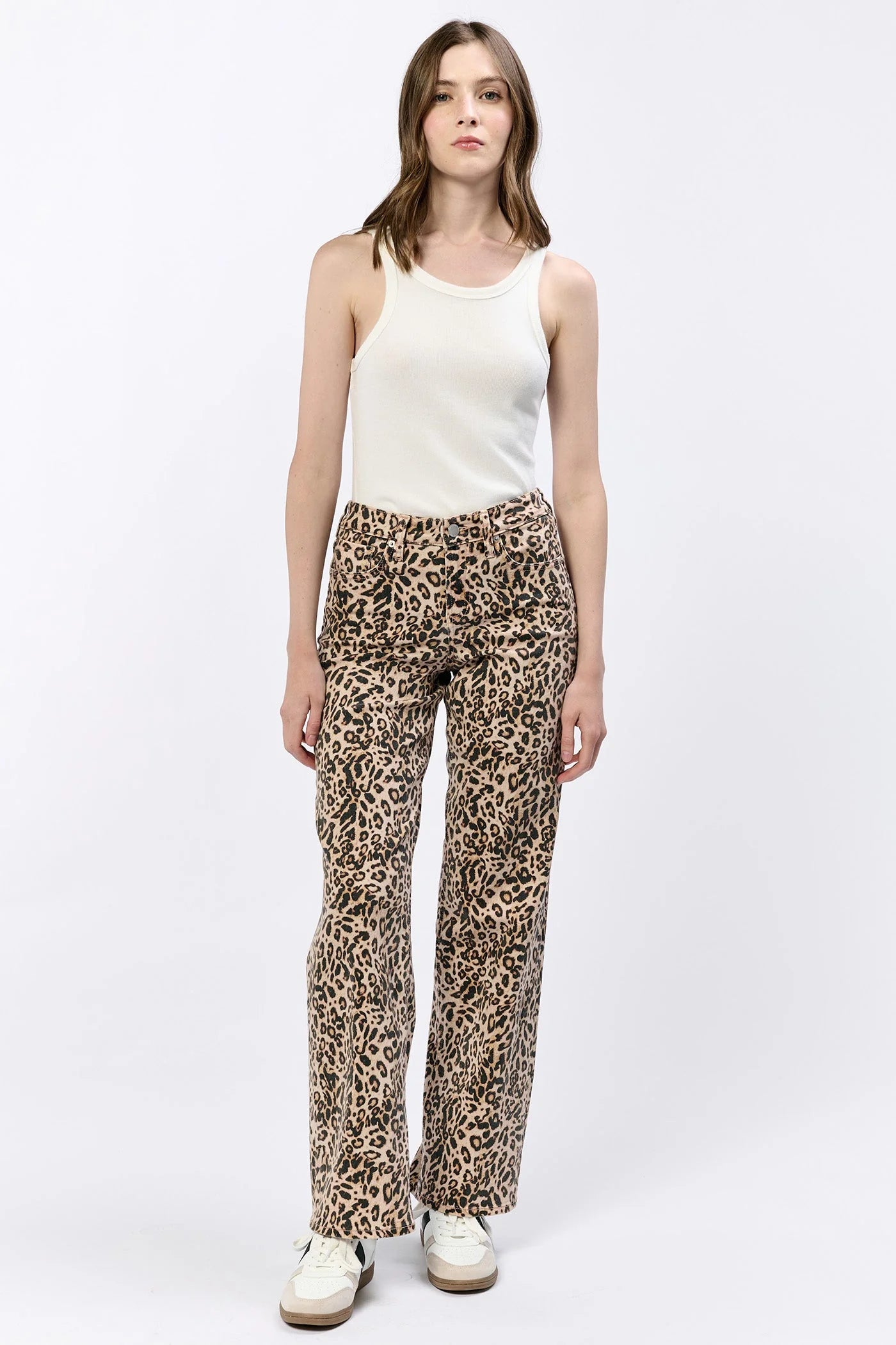 Taylor Straight Leg Jeans - Leopard