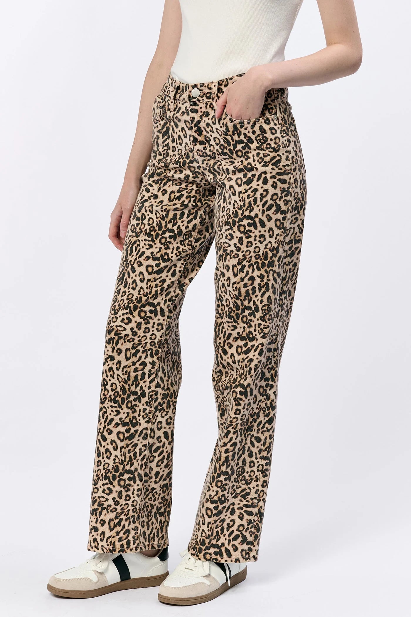 Taylor Straight Leg Jeans - Leopard