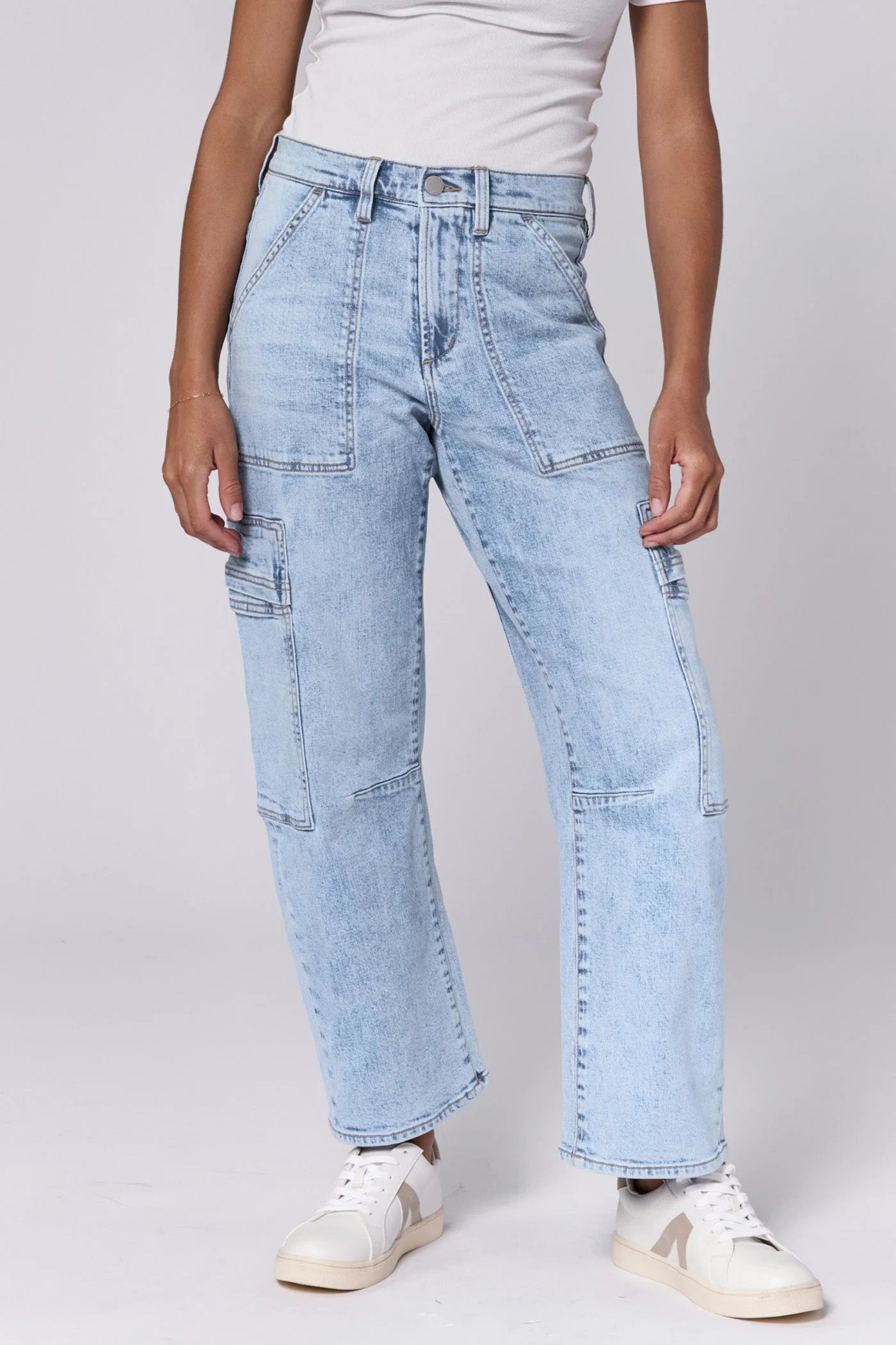 Lasso High Rise Cropped Jeans - Tejano Blue