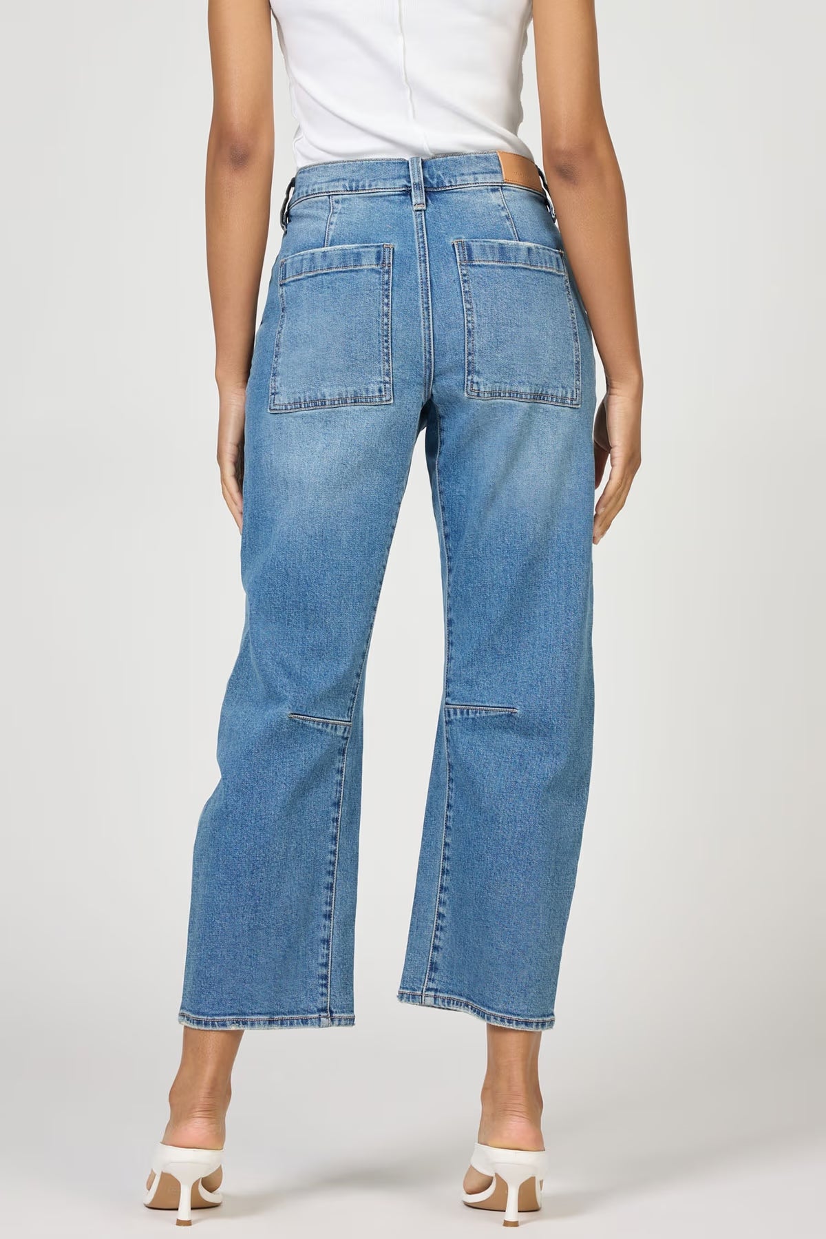 Lasso High Rise Cropped Jeans - Kenia Blue