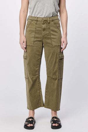 Lasso High Rise Cropped Pants - Olive