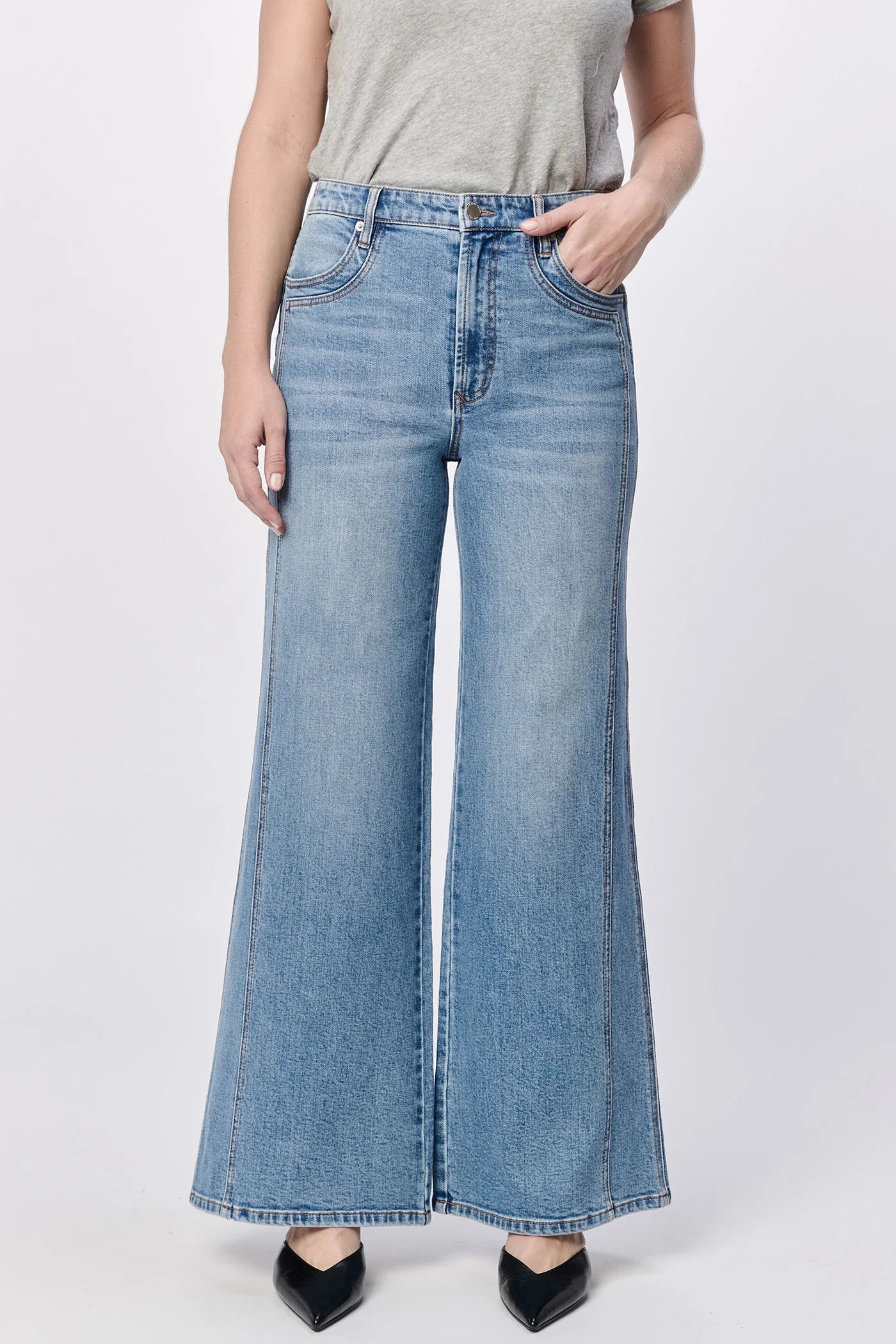 Fiona High Rise Wide Leg Jeans - Creekside