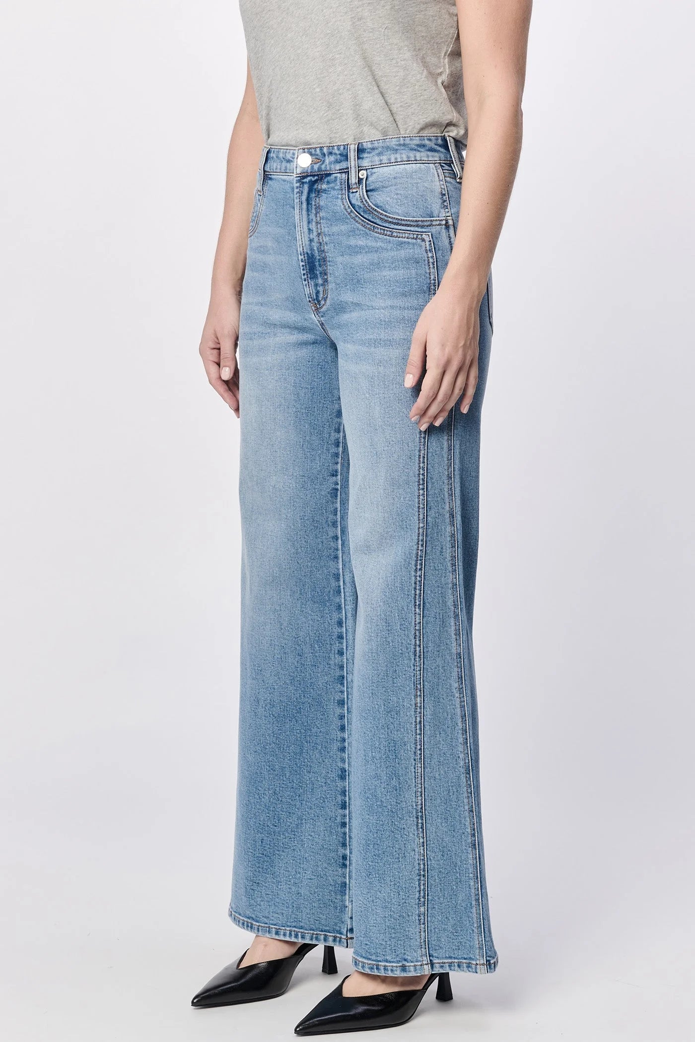 Fiona High Rise Wide Leg Jeans - Creekside
