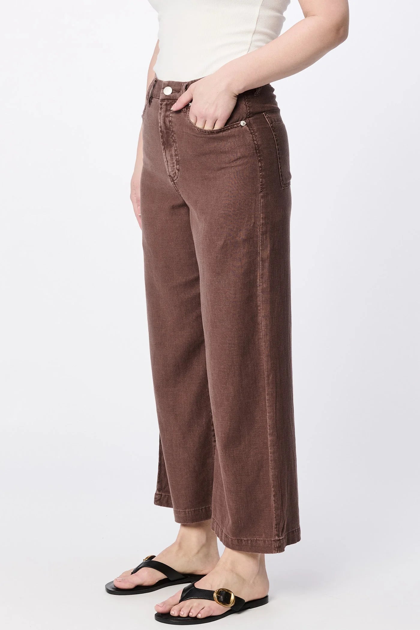 Audrey Wide Leg Pants - Cappuccino