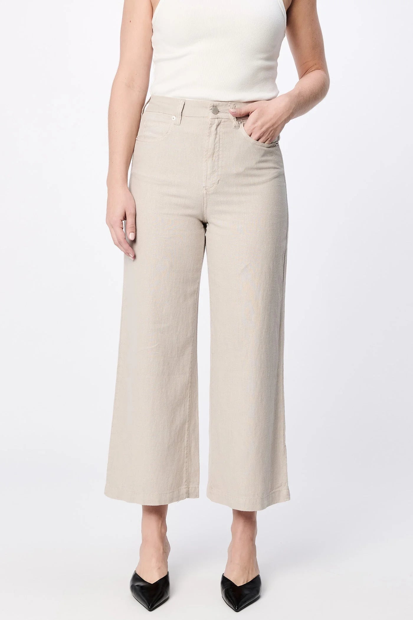 Audrey Wide Leg Pants - Stone