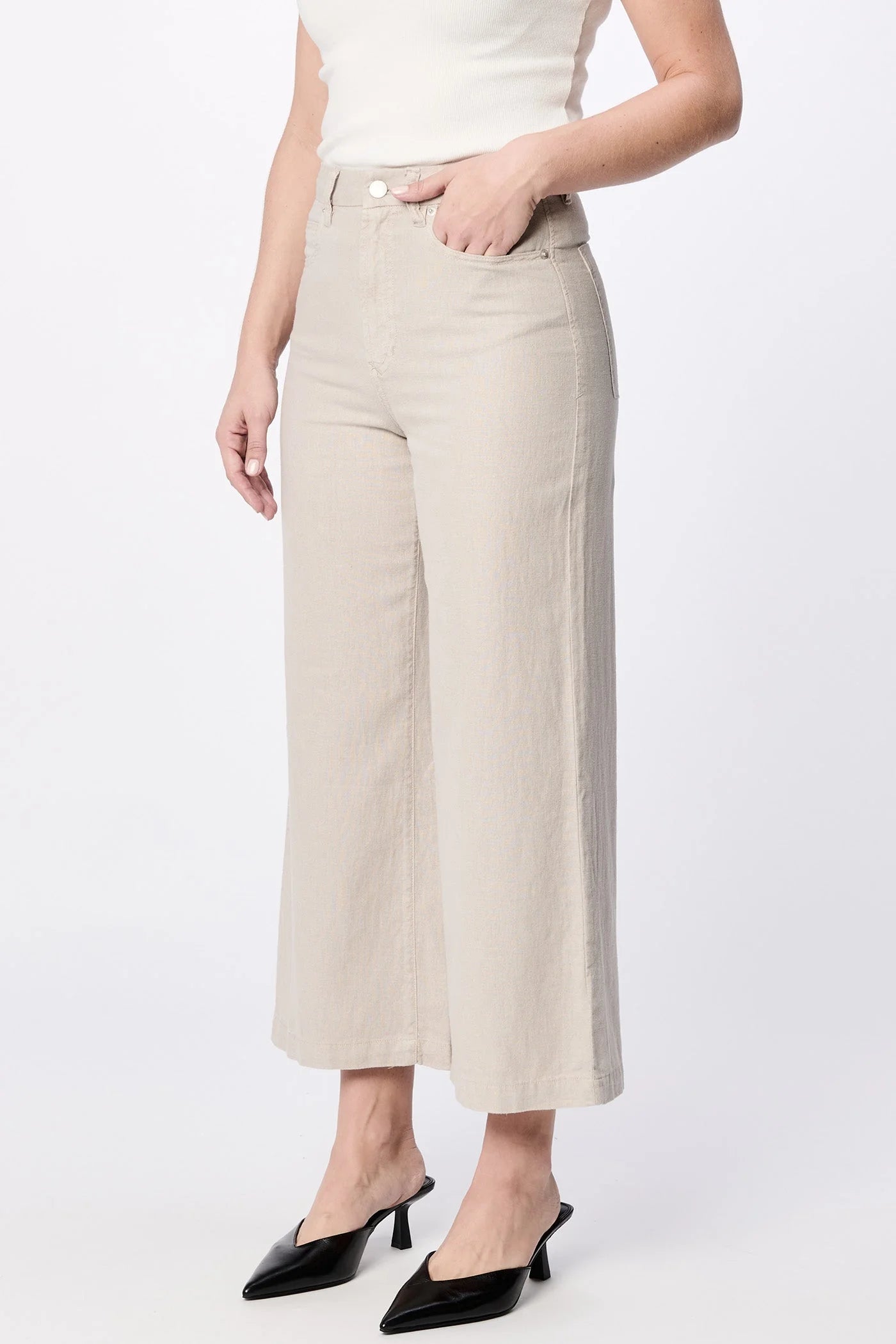 Audrey Wide Leg Pants - Stone