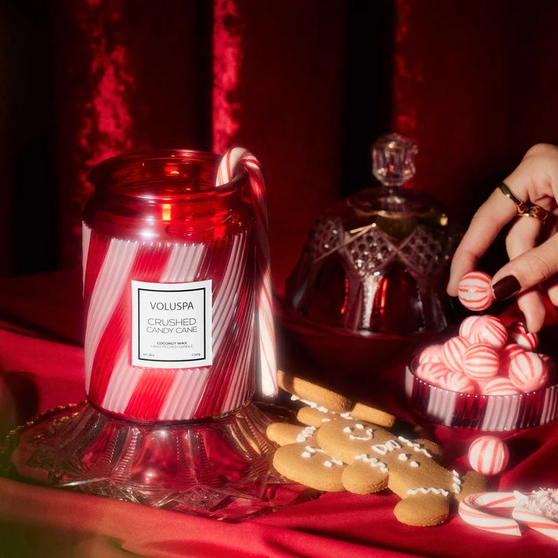 Voluspa Large Jar Glass Candle - Crushed Candy Cane