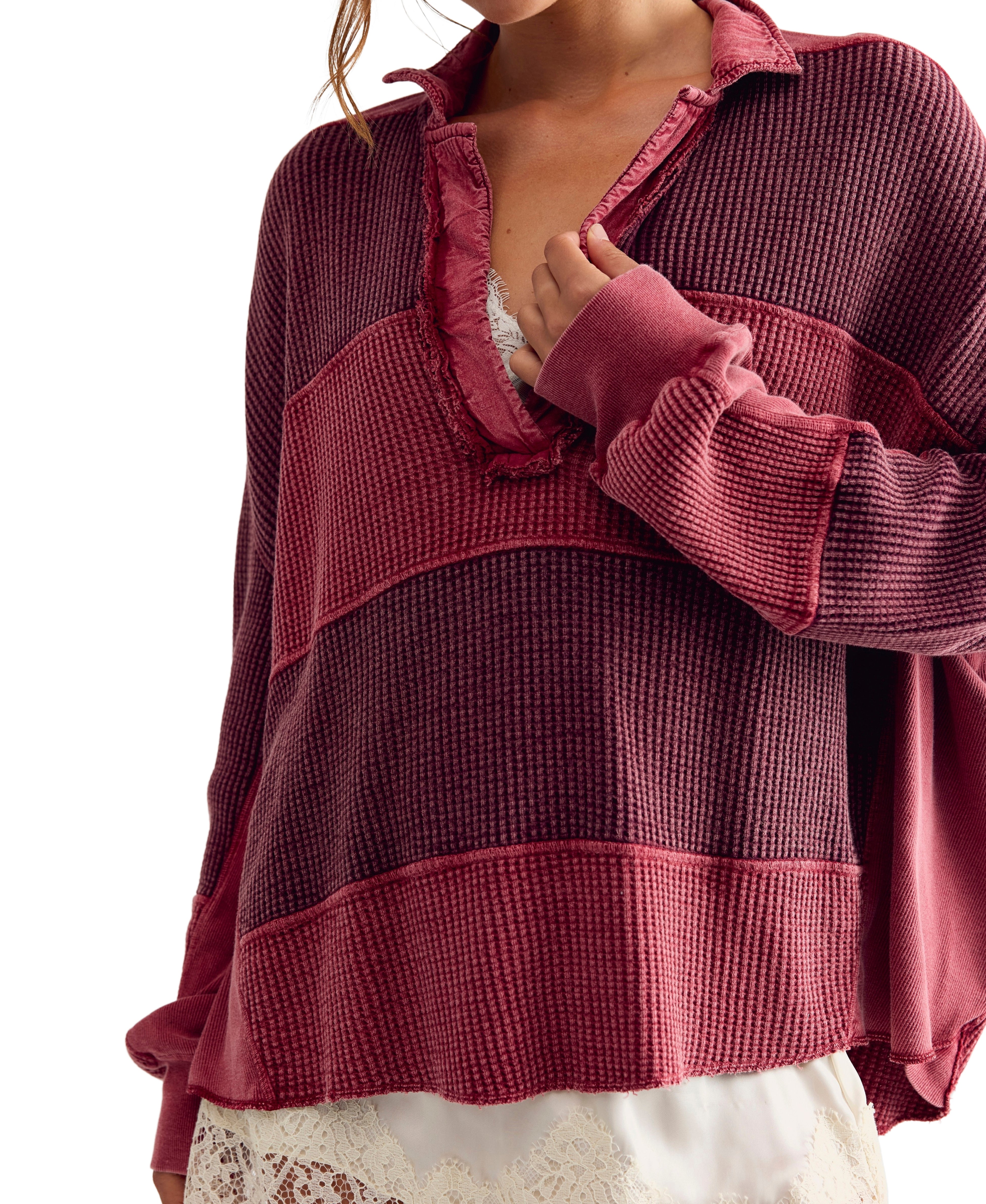 Free People Rainn Thermal - Pink Combo