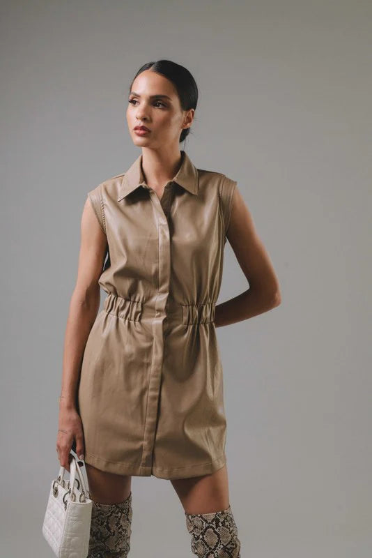 Hazel Leather Mini Dress