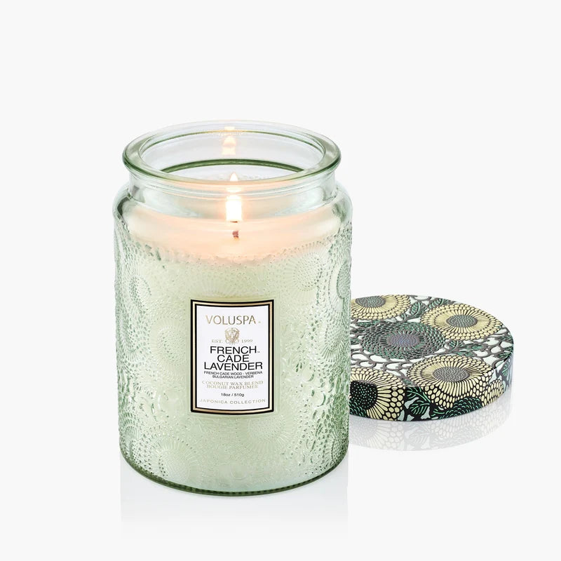 Voluspa - Large Glass Jar Candle - 18oz - French Cade Lavender