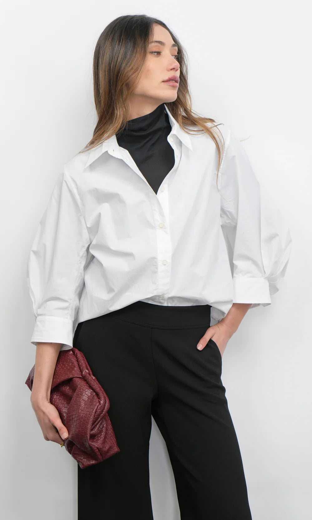 Thea Oversized Button Down Shirt - White