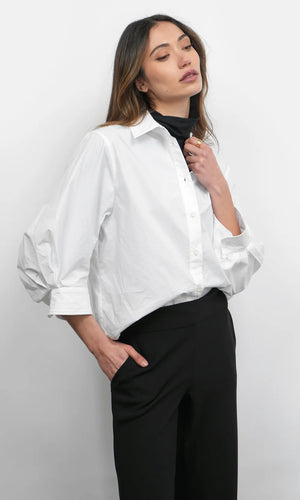 Thea Oversized Button Down Shirt - White