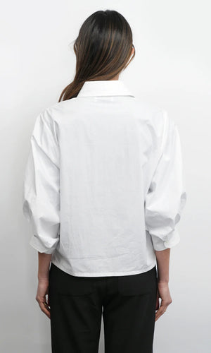 Thea Oversized Button Down Shirt - White