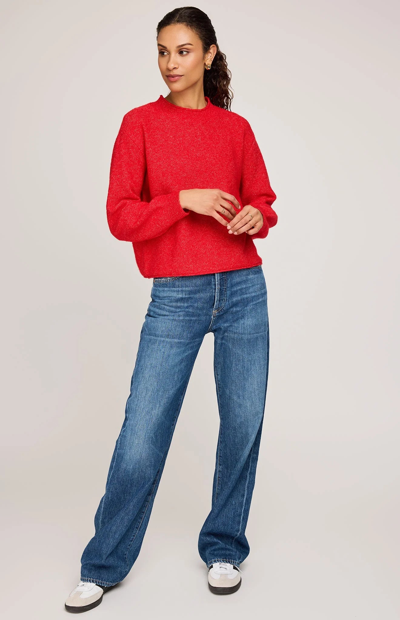Wanda Pullover Sweater - Heather Red