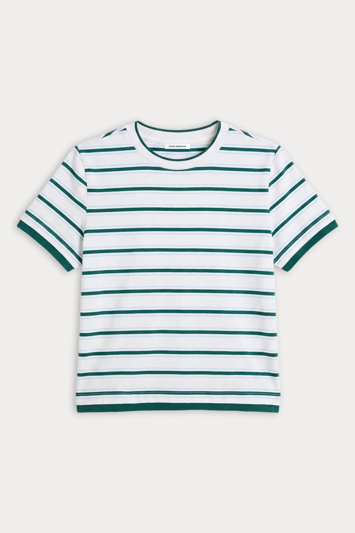 Good American - The Layered Tee - Forest Stripe