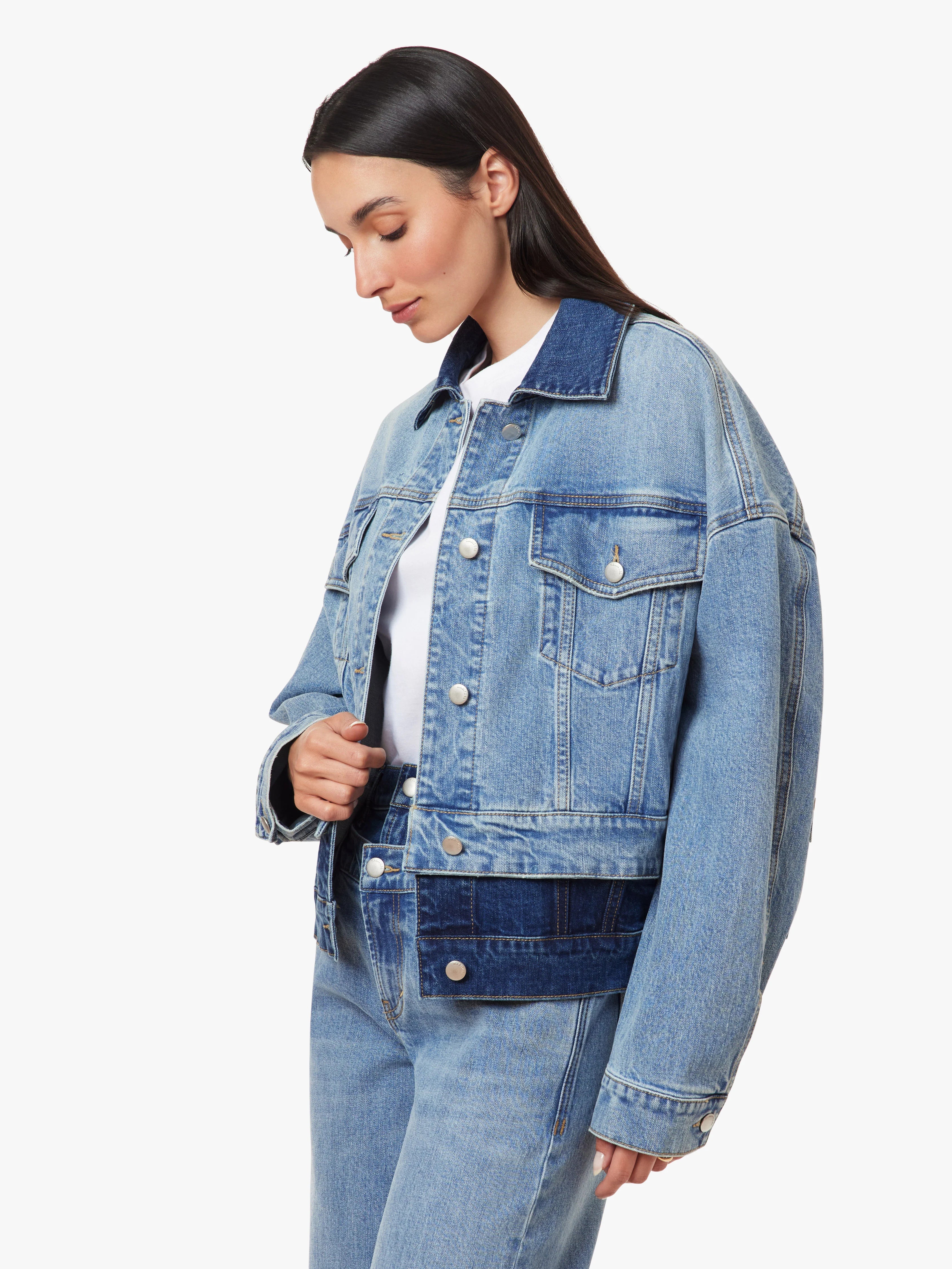Double Denim Trucker Jacket - Coast