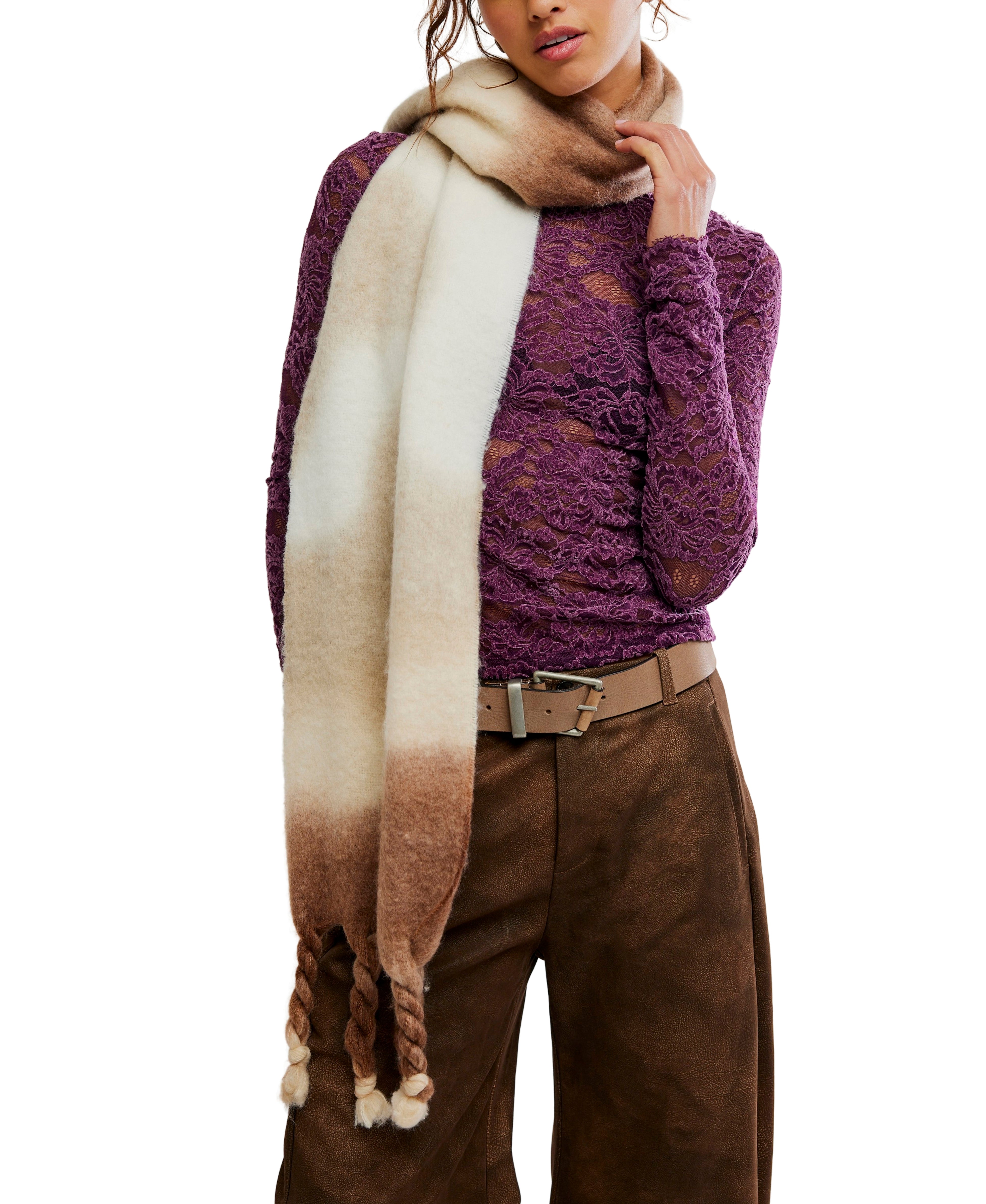 Free People - Winter Days Blanket Scarf - Oat Combo