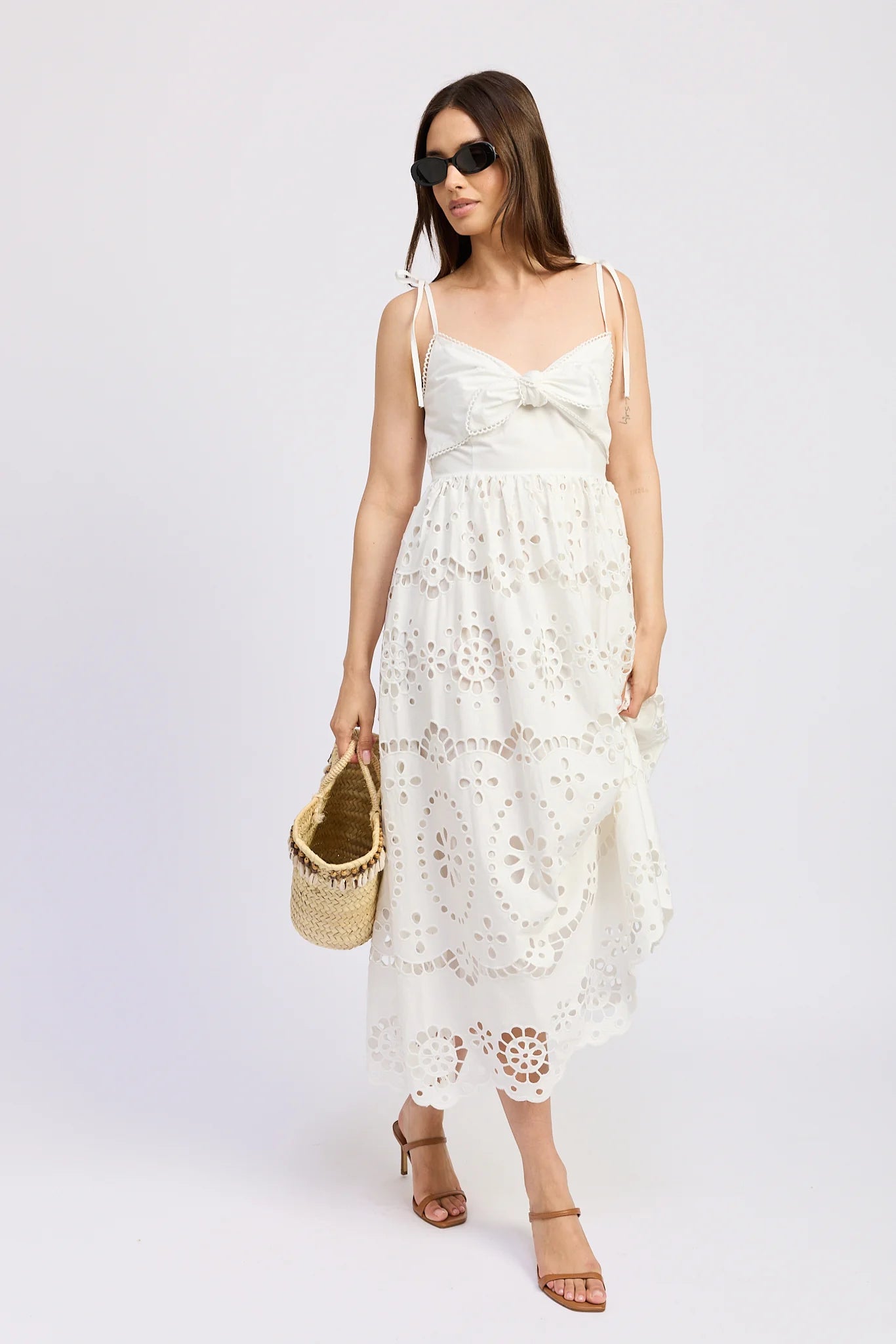 Isabella Embroidered Midi Dress