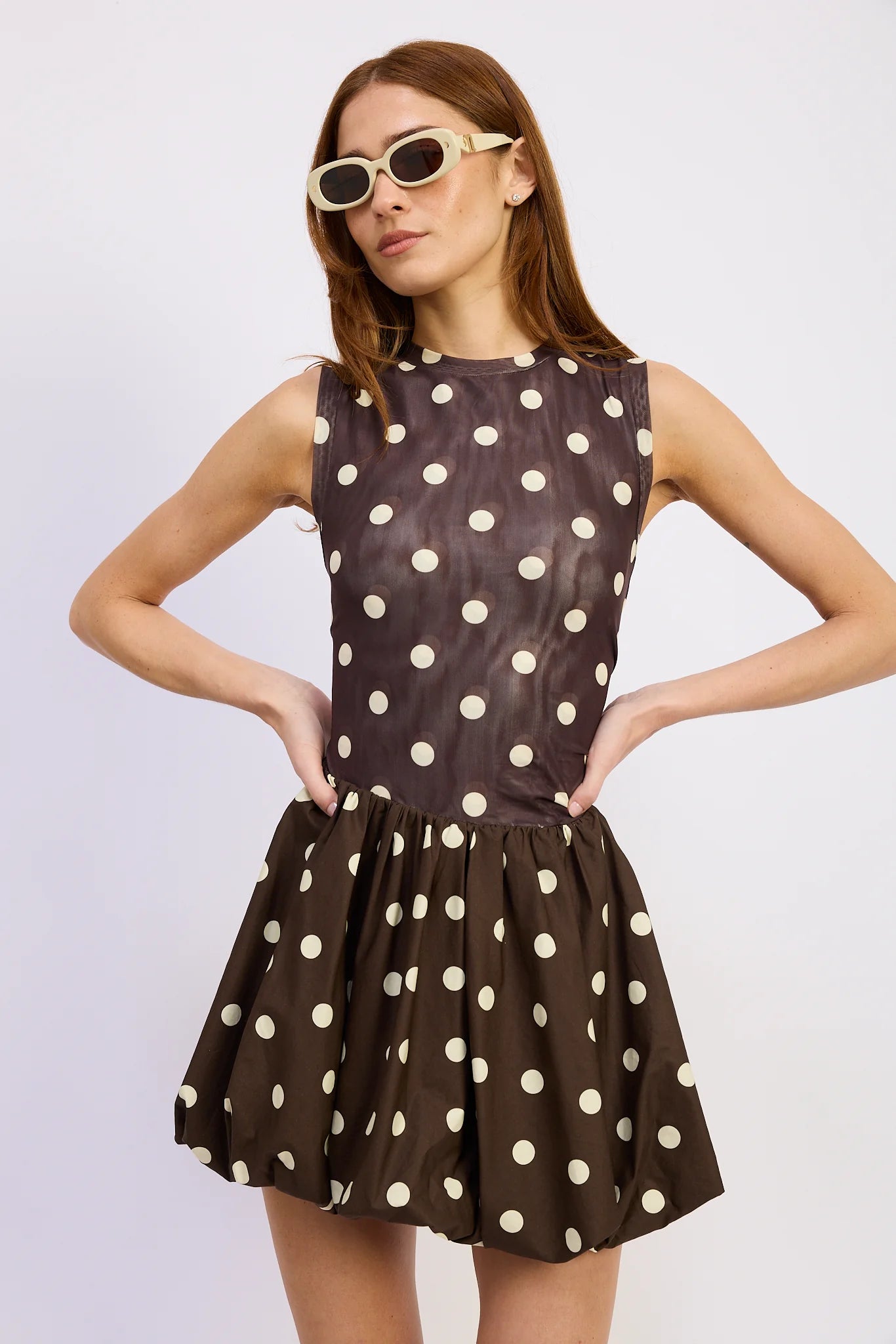 Lainey Bubble Romper - Brown