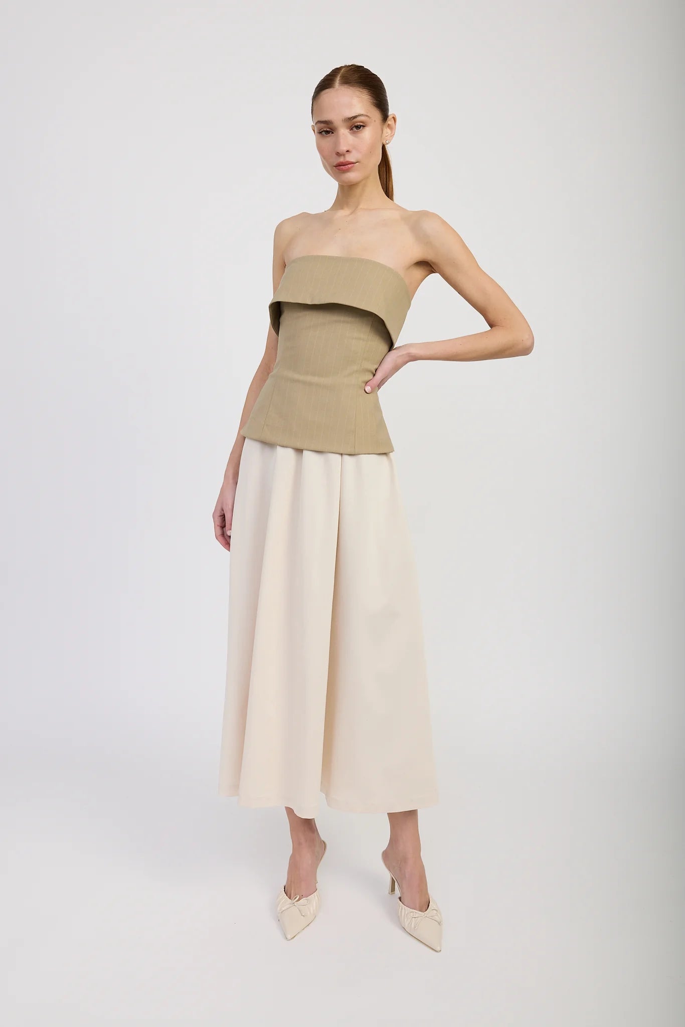 Arden Mixed Media Midi Dress