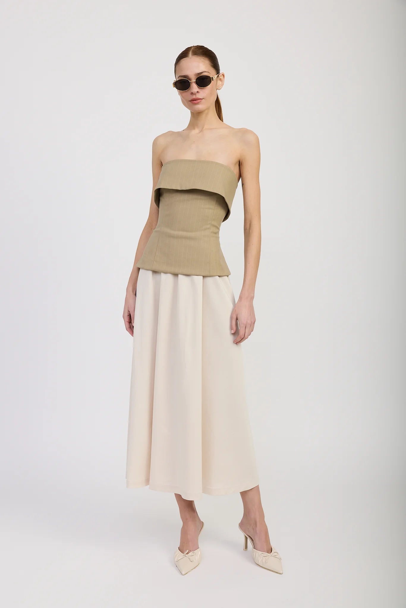 Arden Mixed Media Midi Dress