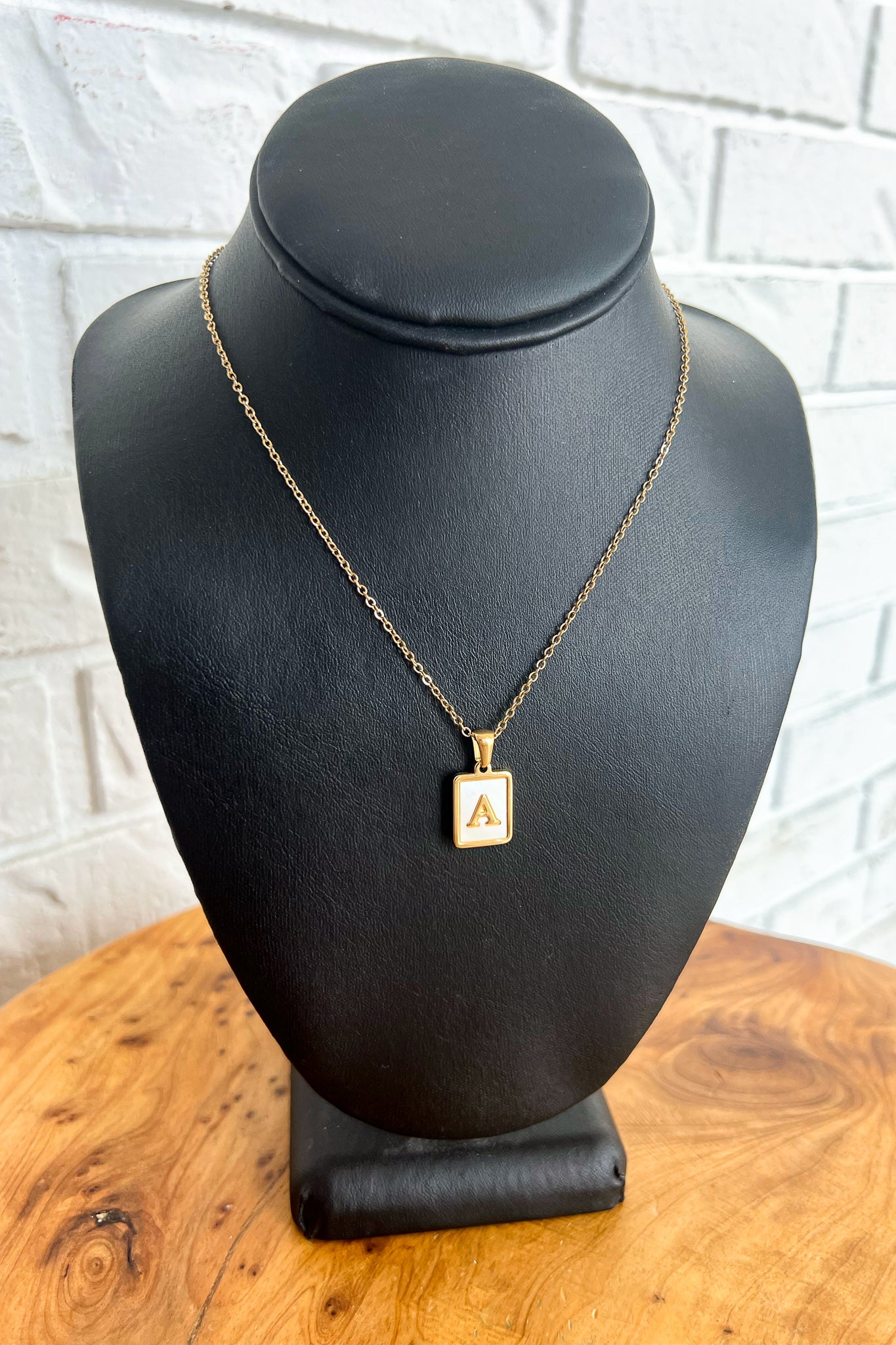 18K White Initial Pendant Necklace