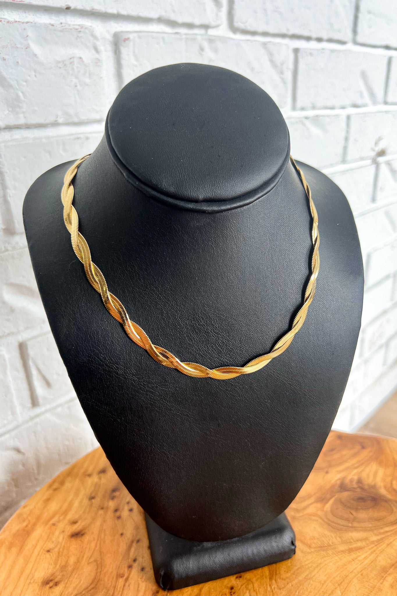 18K Braided Herringbone Necklace