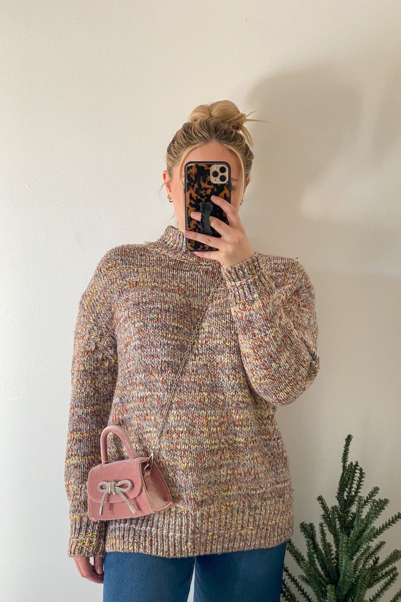 Iris Stitch Mock Neck Sweater