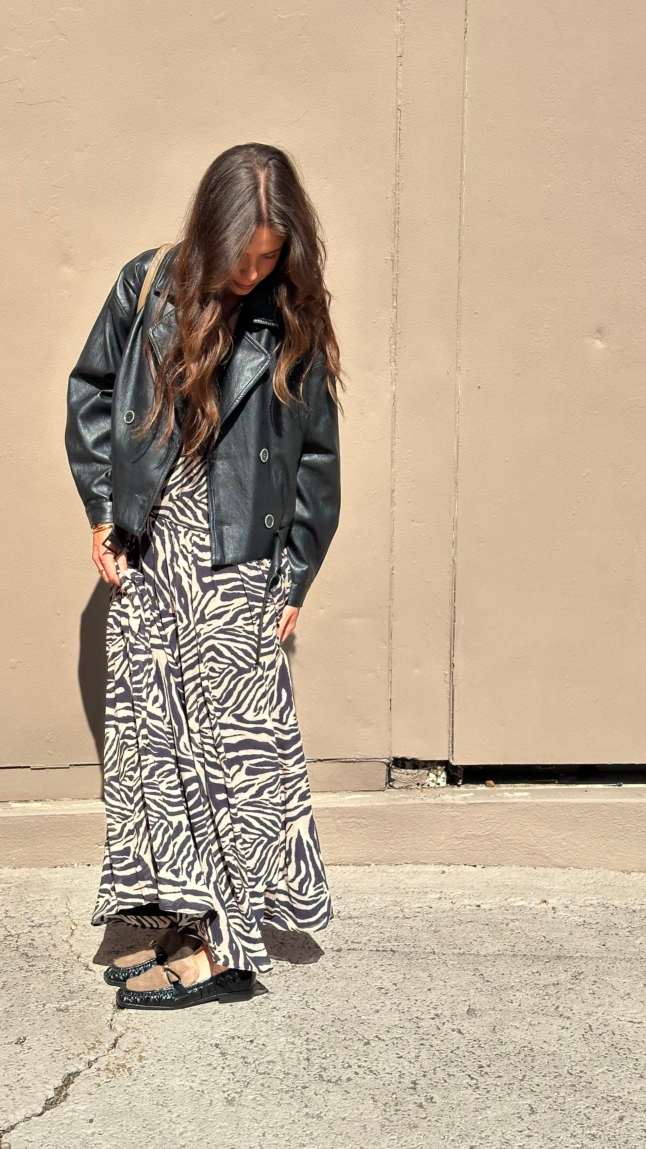 Zebra Maxi Skirt