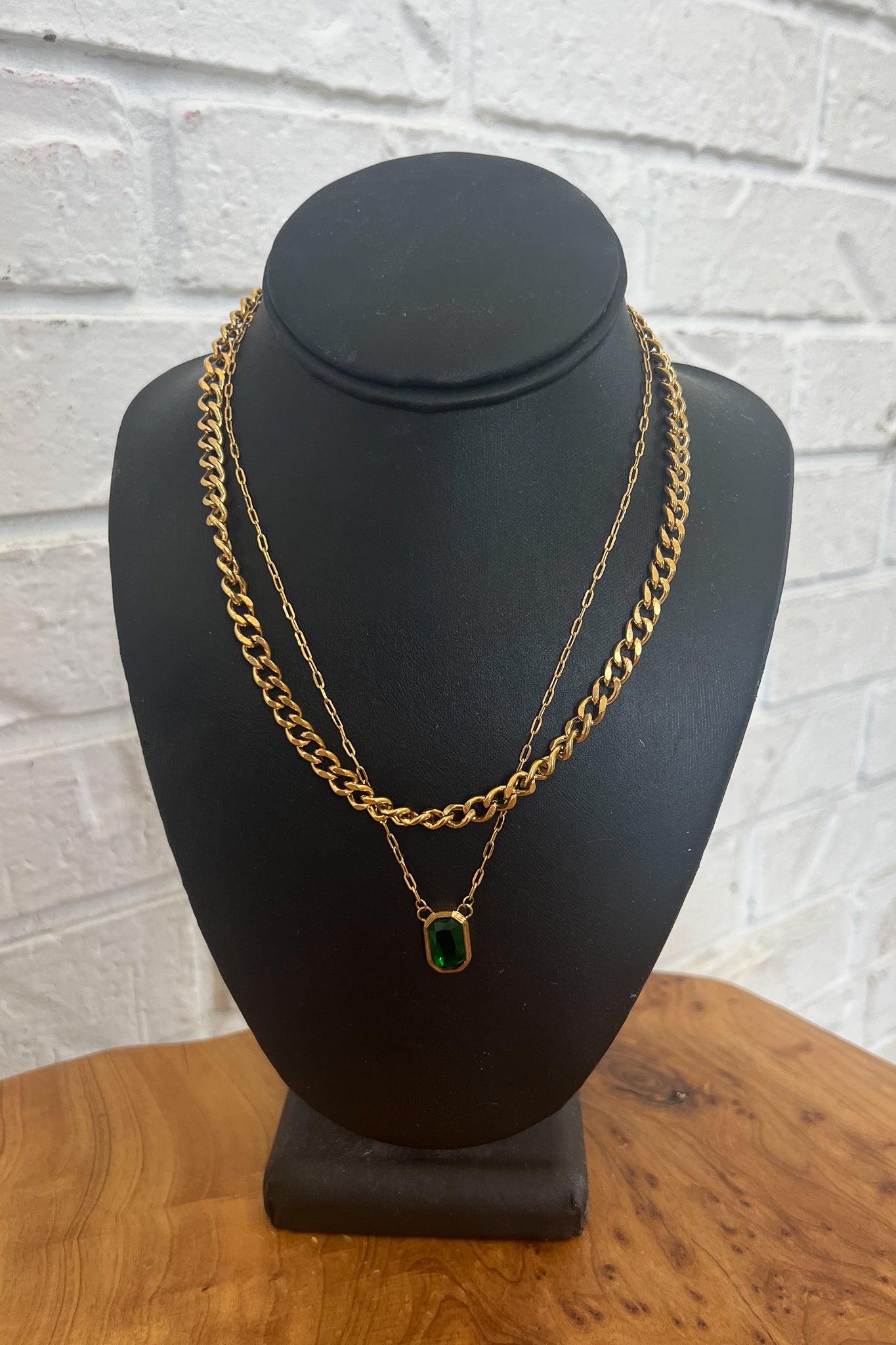 18K Emerald Medallion Necklace