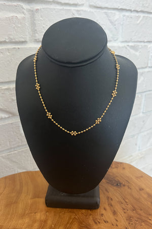 18K Dainty Gold Ball Necklace