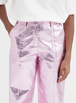 Zelda Trousers - Pink Metallic