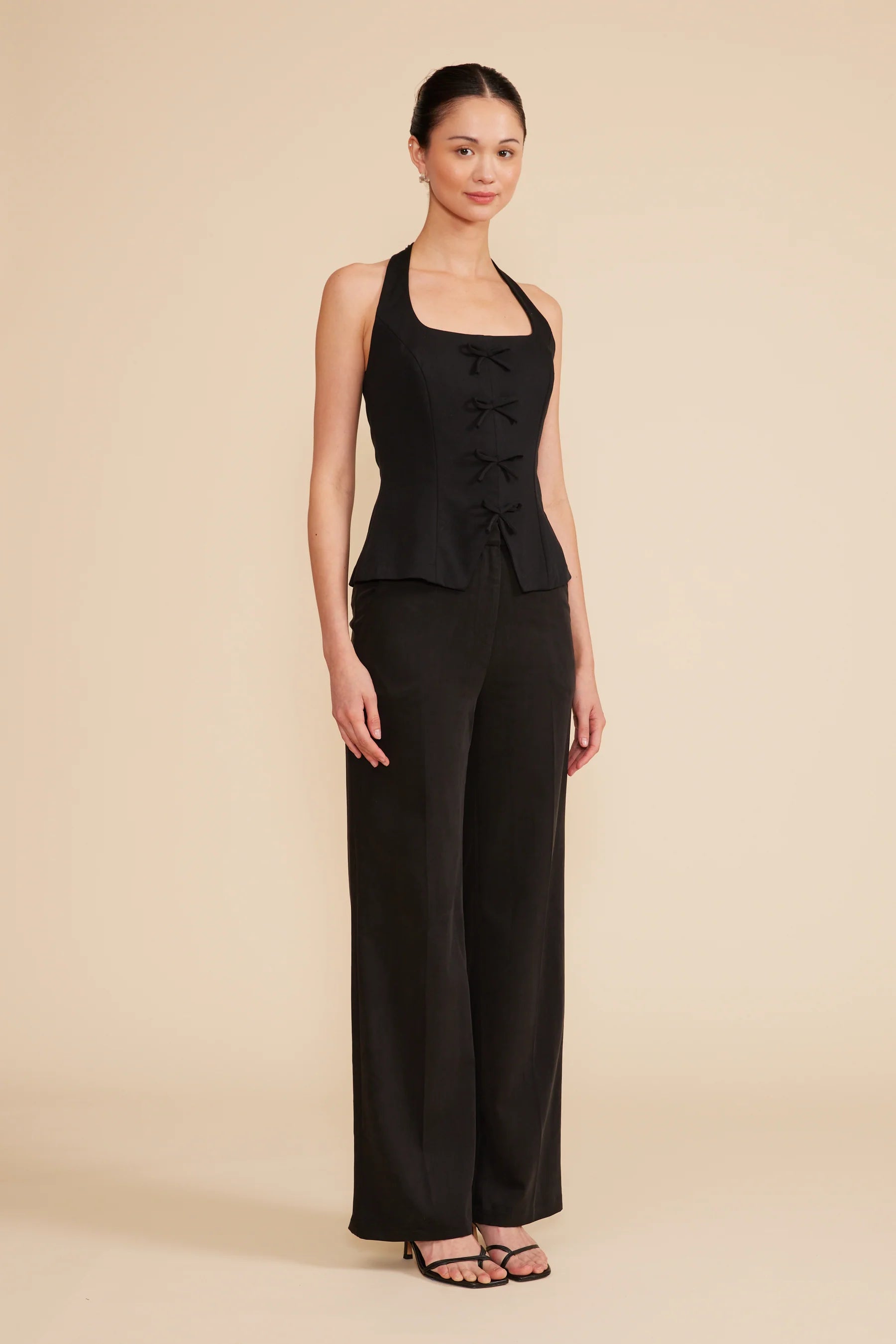 Clementine Halter Vest - Black