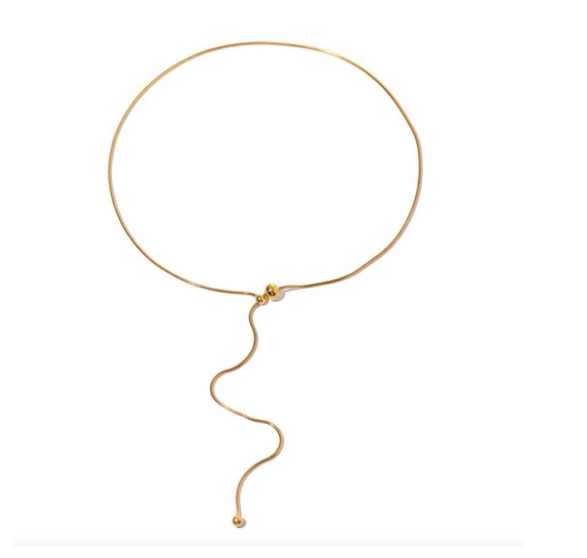 18K Slinky Lariat Necklace
