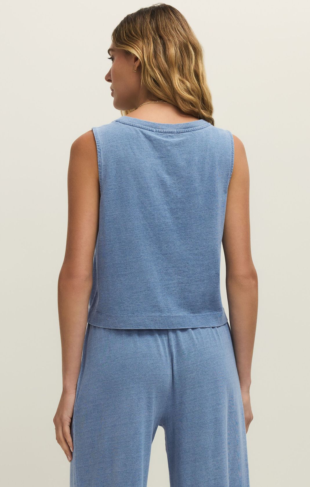 Z Supply Sloane V-neck Denim Tank - Santorini Indigo