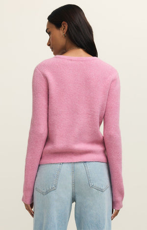 Z Supply Medina Rib Cardigan - Pink Crush