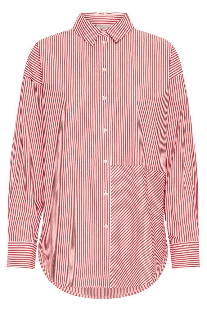 Ichi Women Tops Ihgarmi Poinsetta & Birch Stripe - Red