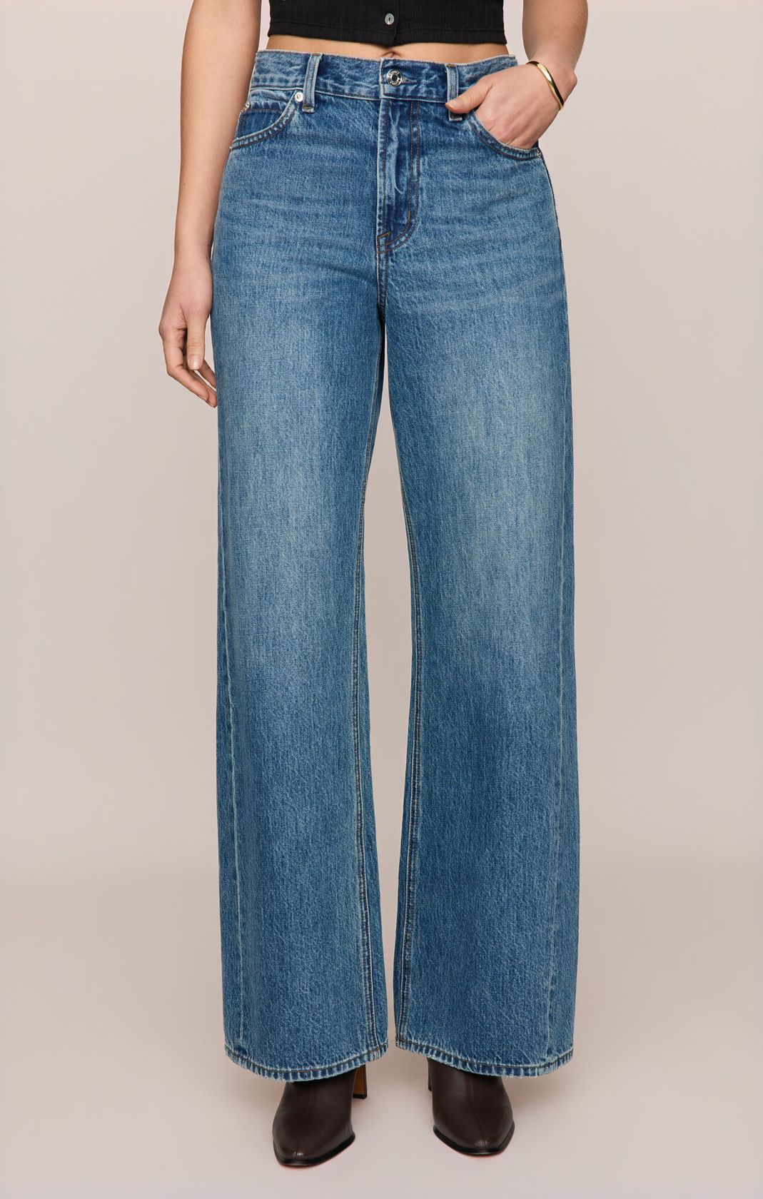 Z Supply - The Head Turner High Rise Wide Leg Jeans - Hush