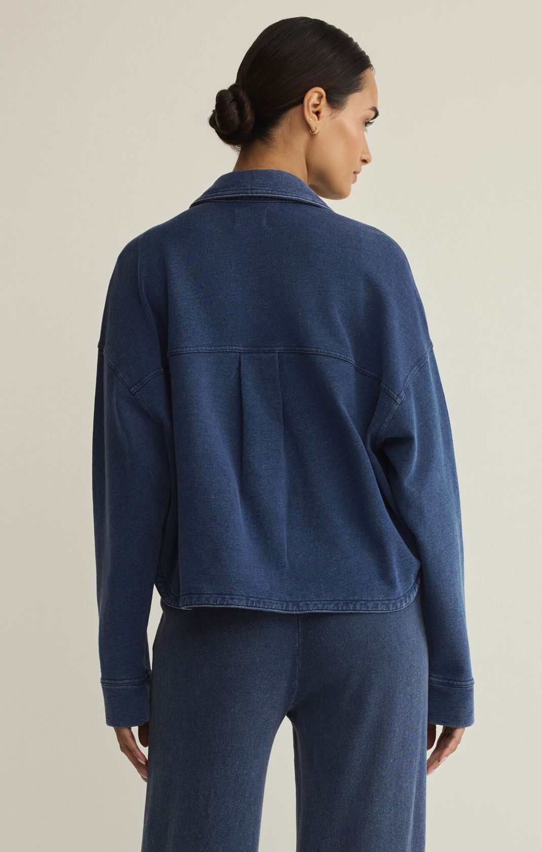Z Supply All Day Cropped Knit Jacket - Indigo