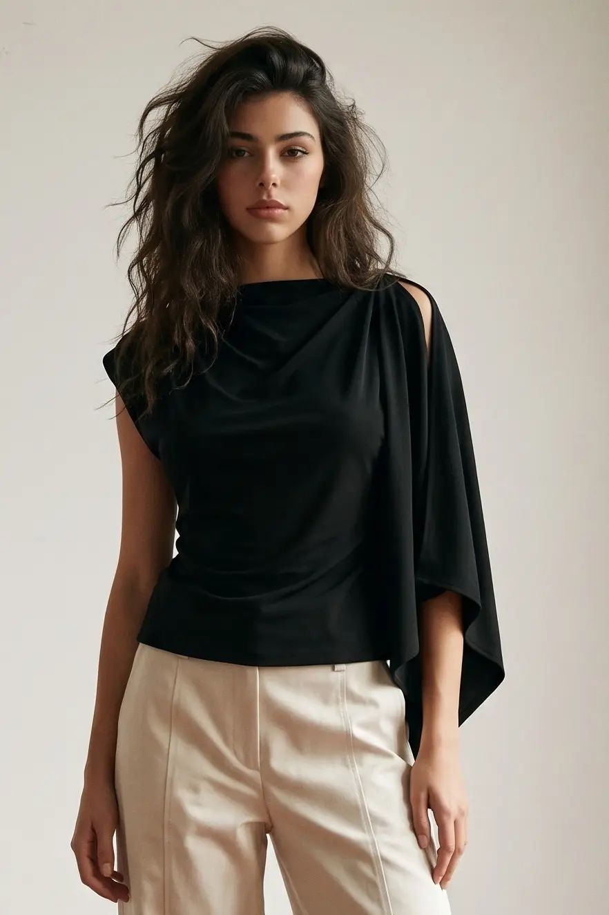 Chloe Scarf Blouse - Black