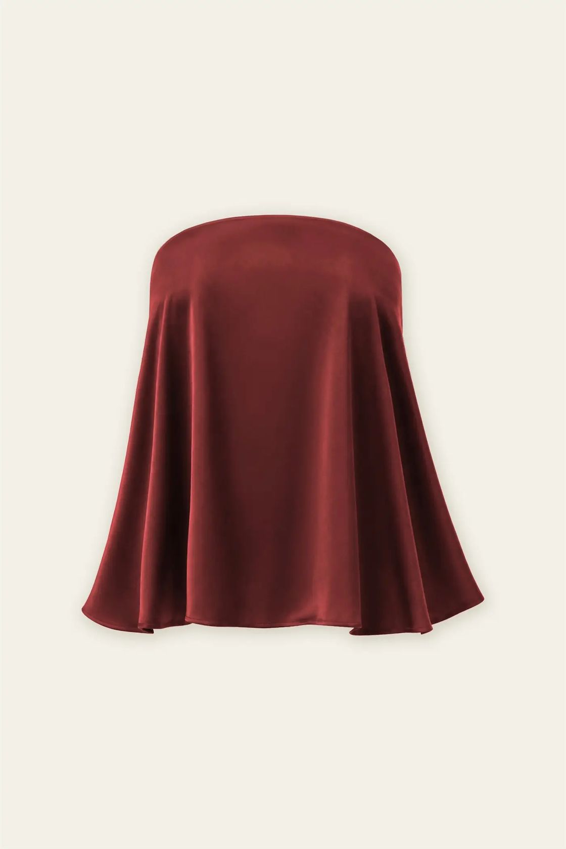 Satin Strapless Bow Back Top