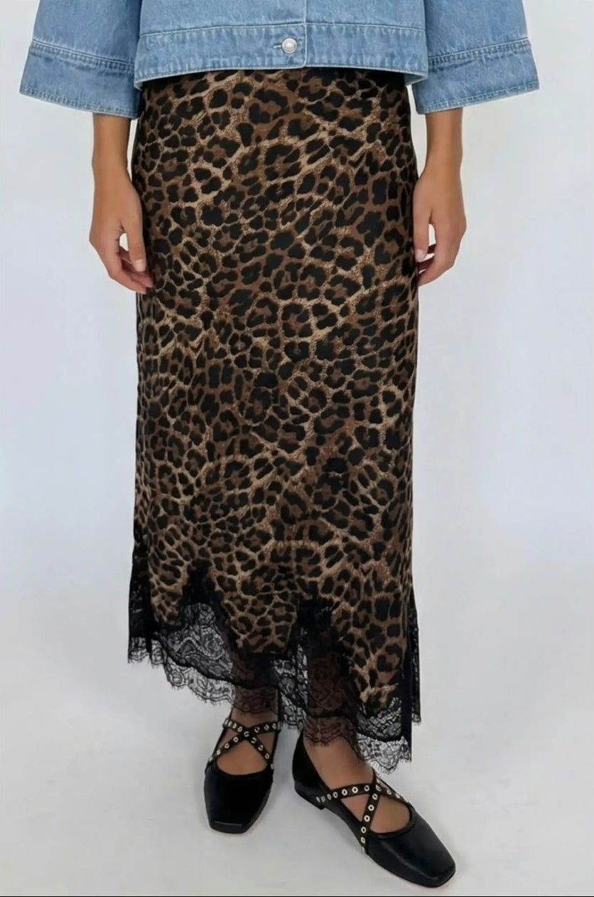 Leopard & Lace Maxi Skirt