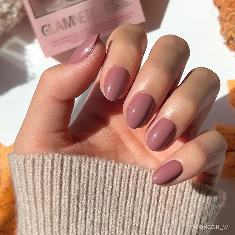 Glamnetic - Press-on Nails Short Oval - Fall Mauve