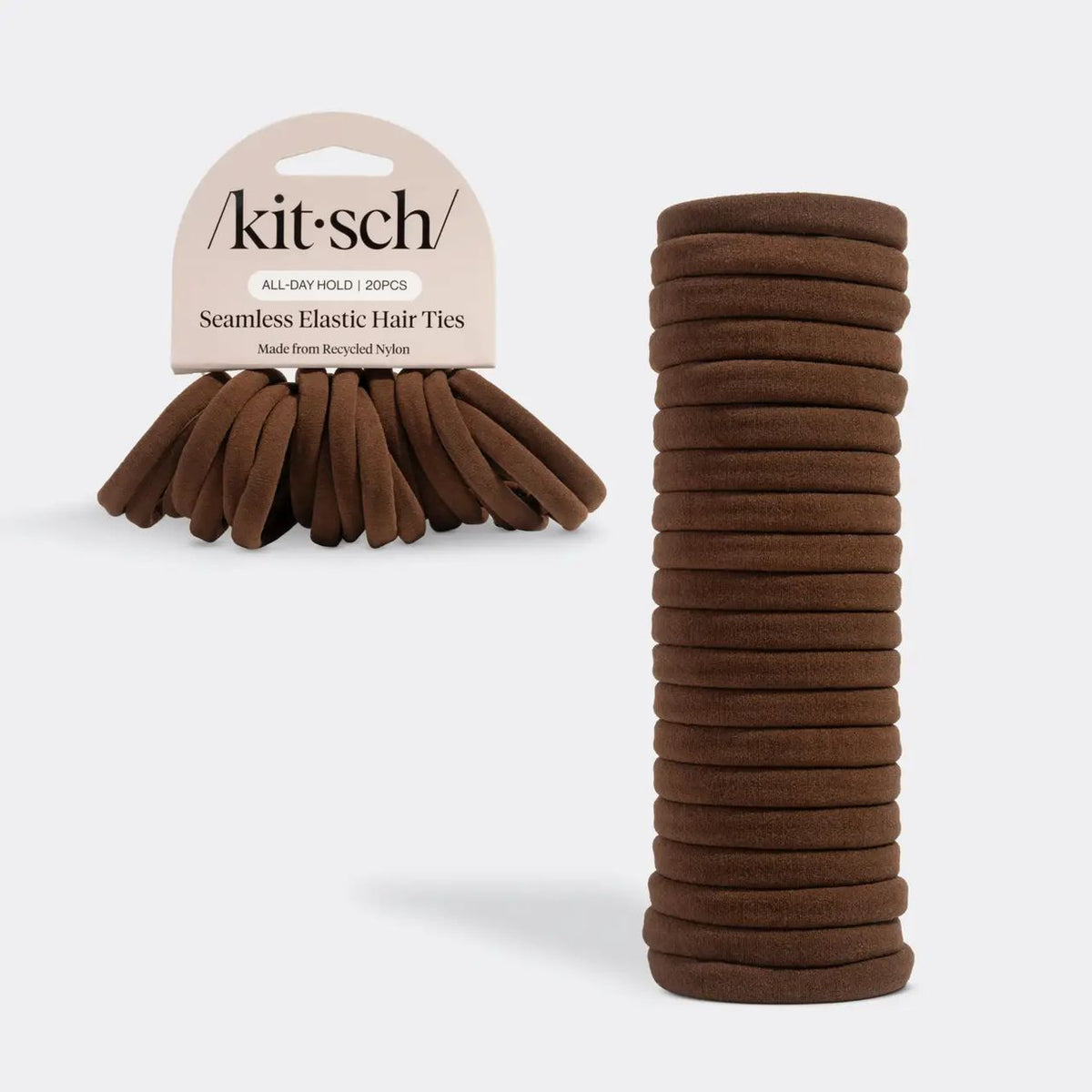 KITSCH - Recycled Fabric Seamless Hair Elastics - 20pc Set