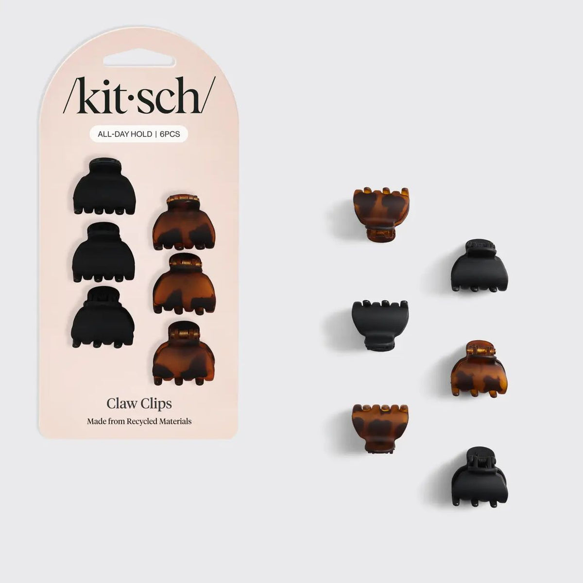 KITSCH - Recycled Plastic X-Small Claw Clips - 6pc Set