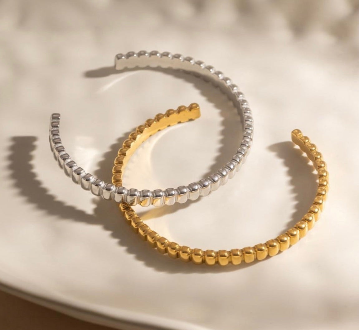 18K Ivy Bangle Bracelet - Silver