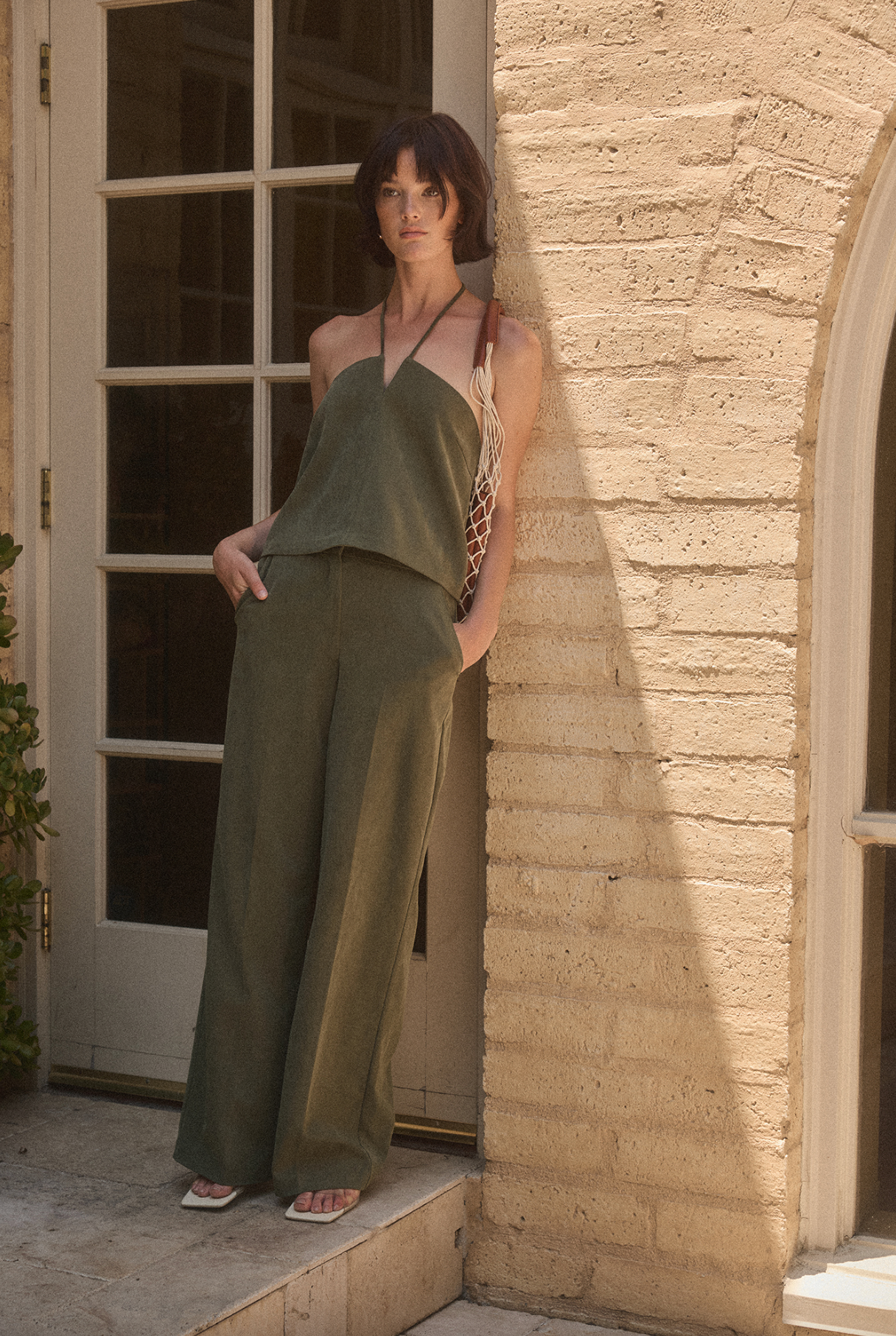 Valli Cupro Pant - Olive