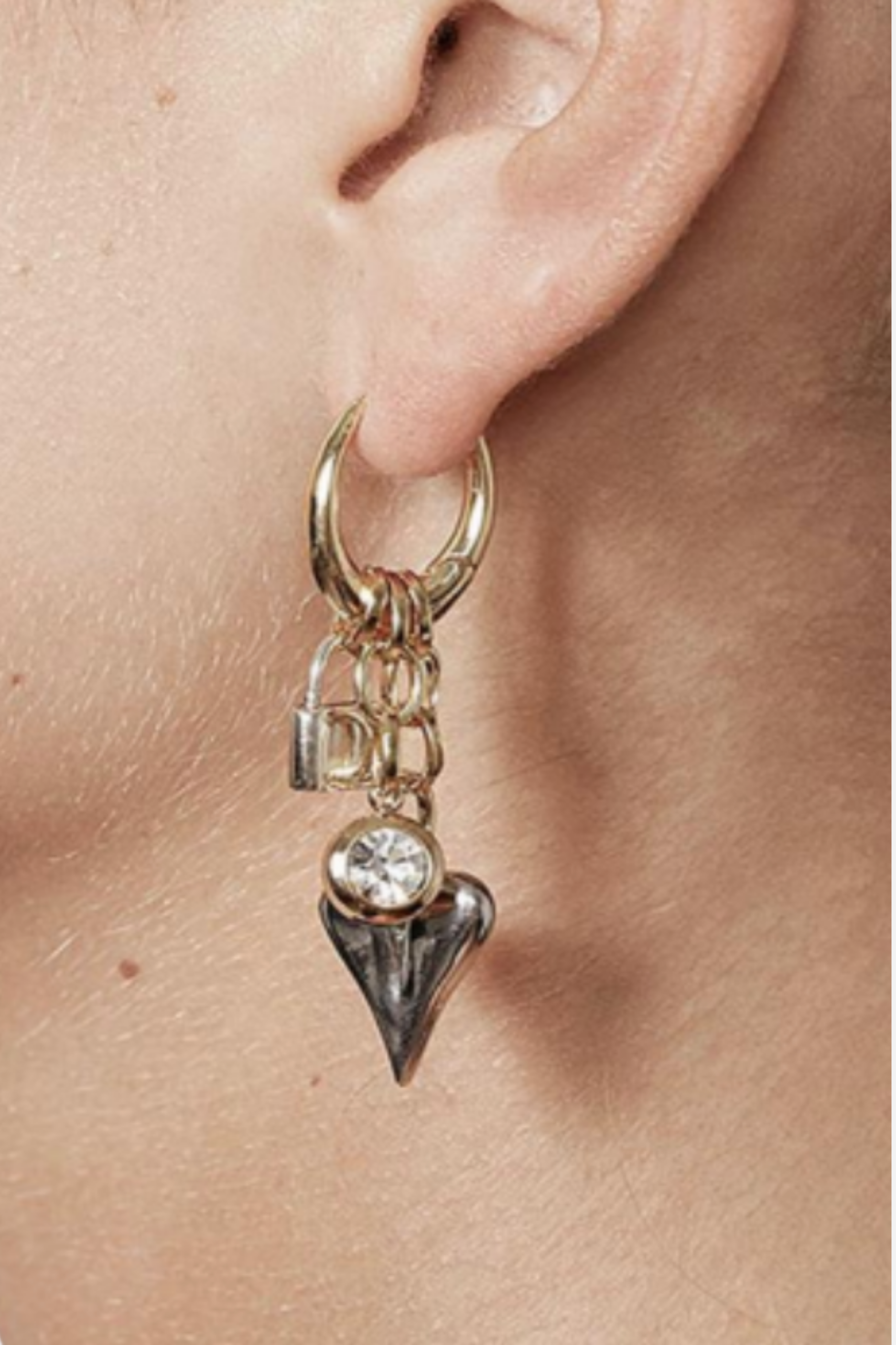 18K Charm Hoop Earrings