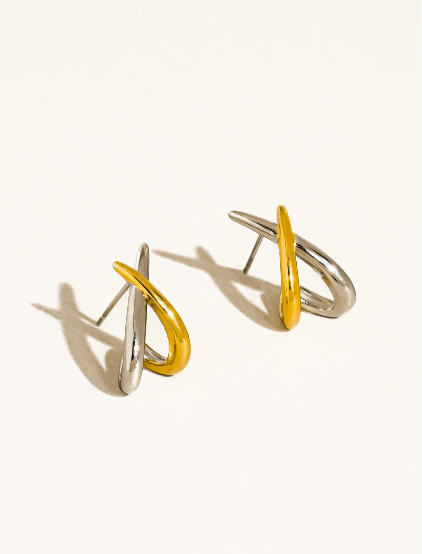 18K Lucille Mixed Metal Earrings